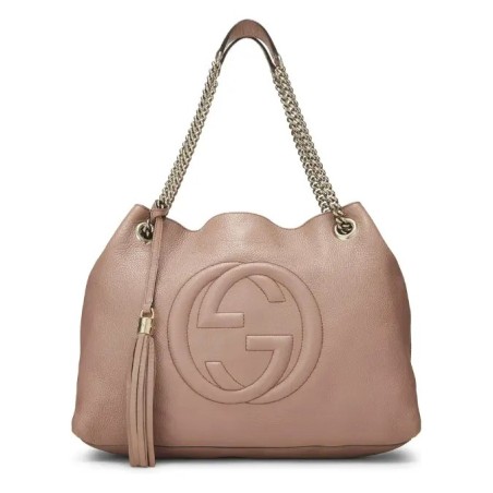 Gucci Pink Leather Soho Chain Tote