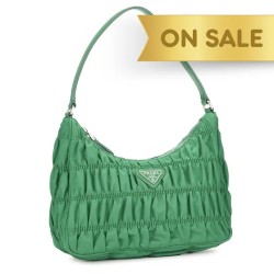 Prada Green Tessuto Nylon Gaufre Shoulder Bag