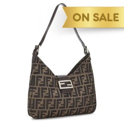 FENDI Brown Zucca Canvas Shoulder Bag